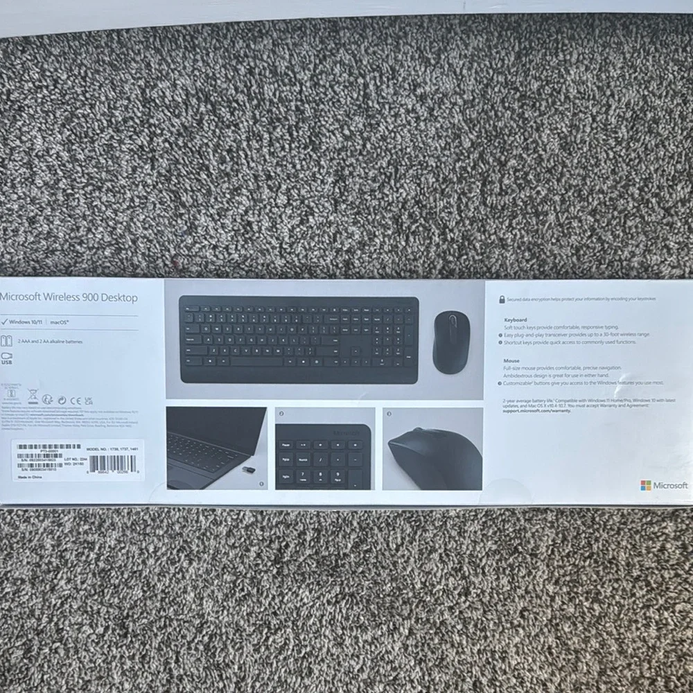 Microsoft Black Wireless Keyboard and Mouse Set (Unused/Never Unboxed)